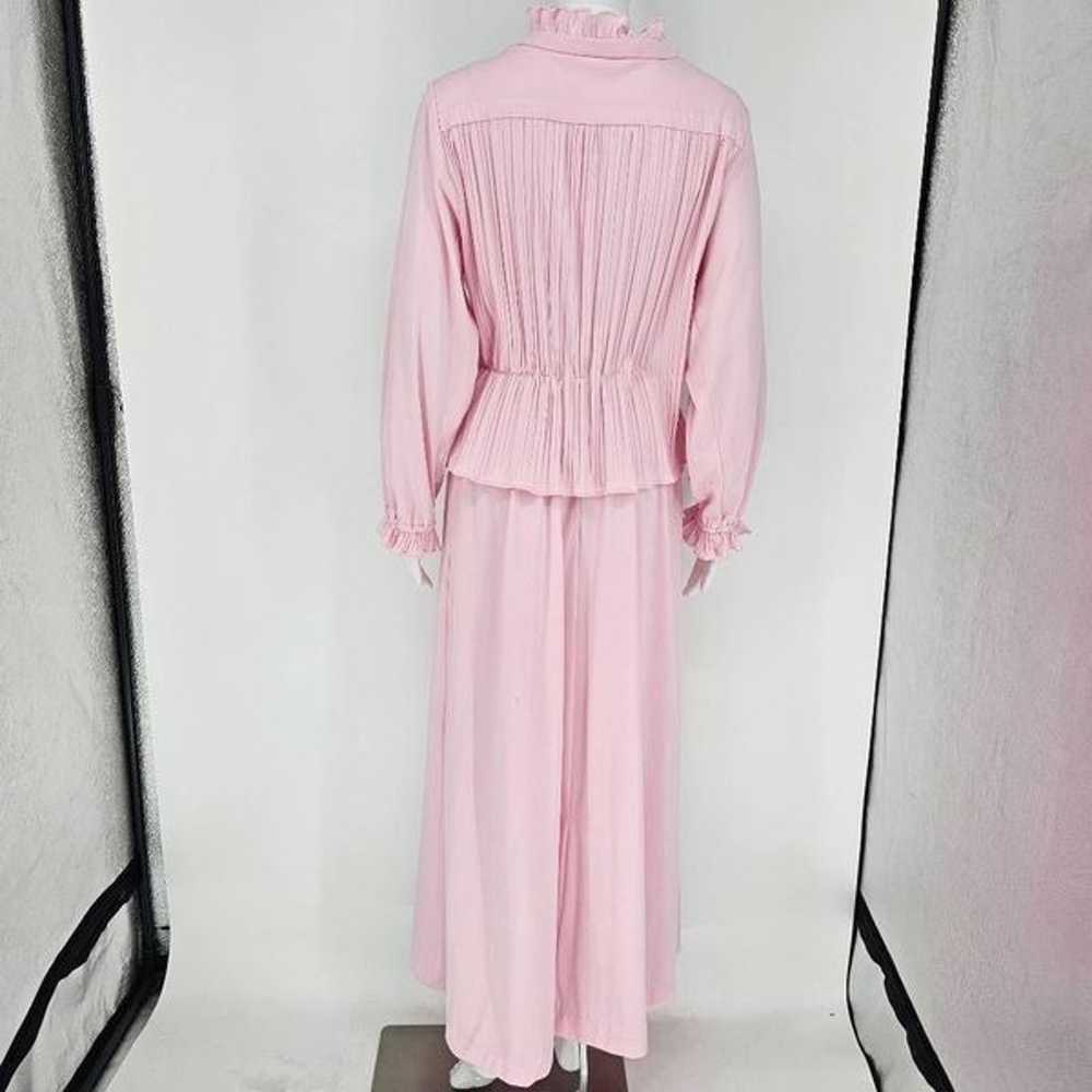 Vintage Pleated Maxi Dress Pink 16 - image 2