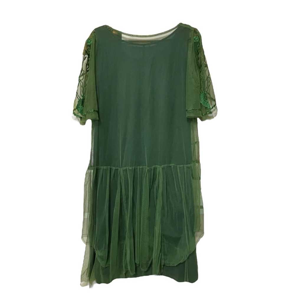 Nataya green lace tulle 1920s style flapper dress - image 3