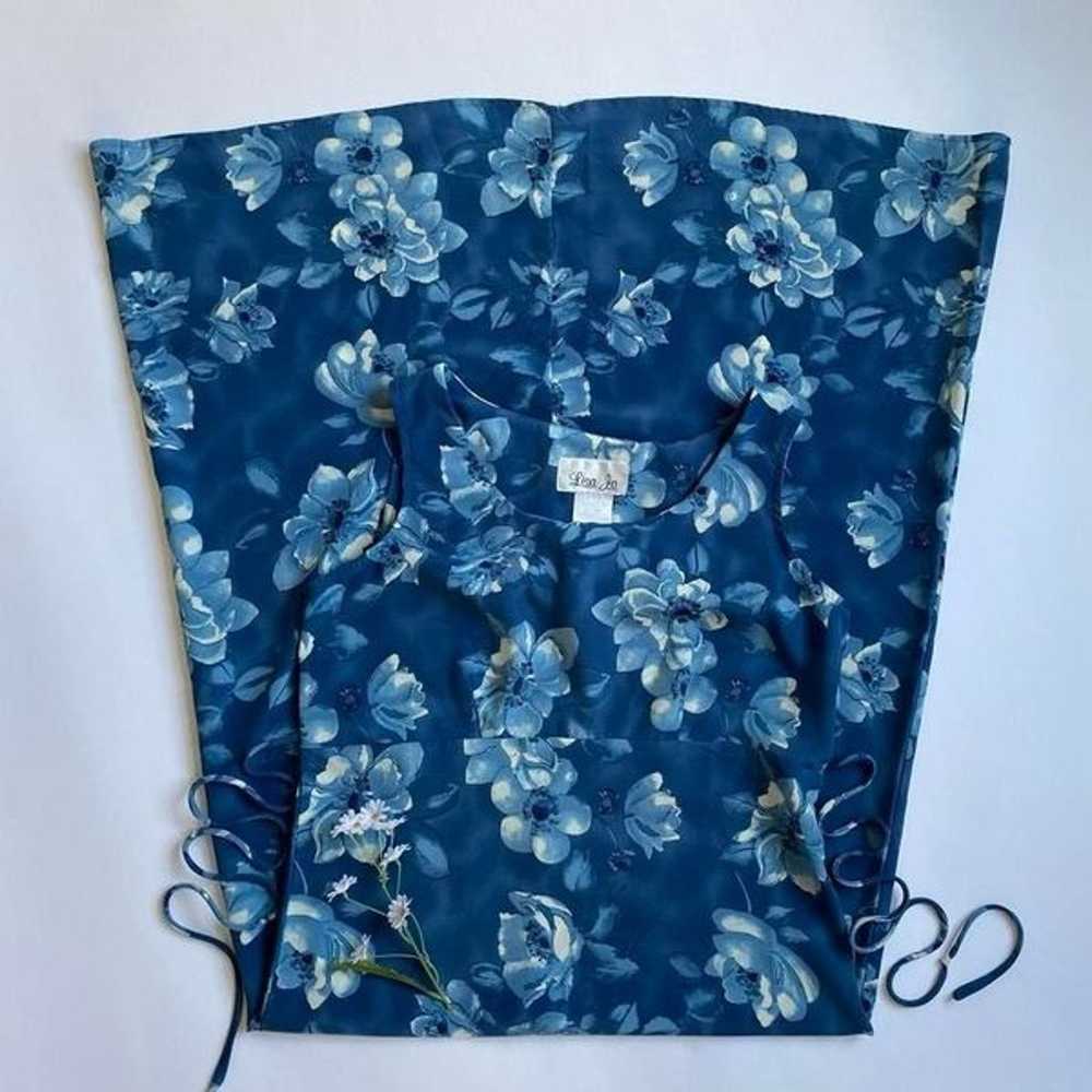 Vintage blue floral maxi dress - image 1