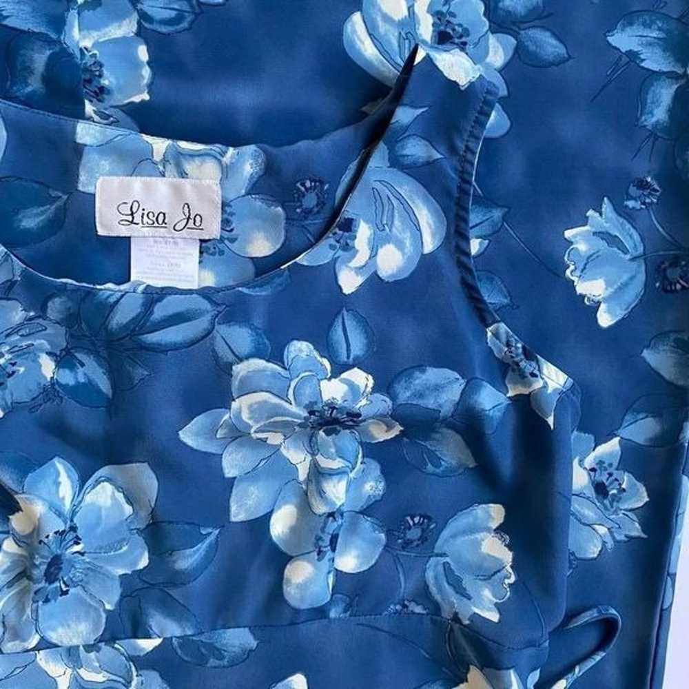 Vintage blue floral maxi dress - image 2