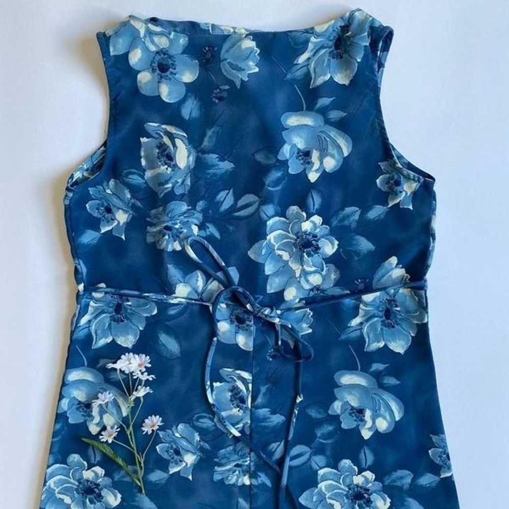 Vintage blue floral maxi dress - image 3