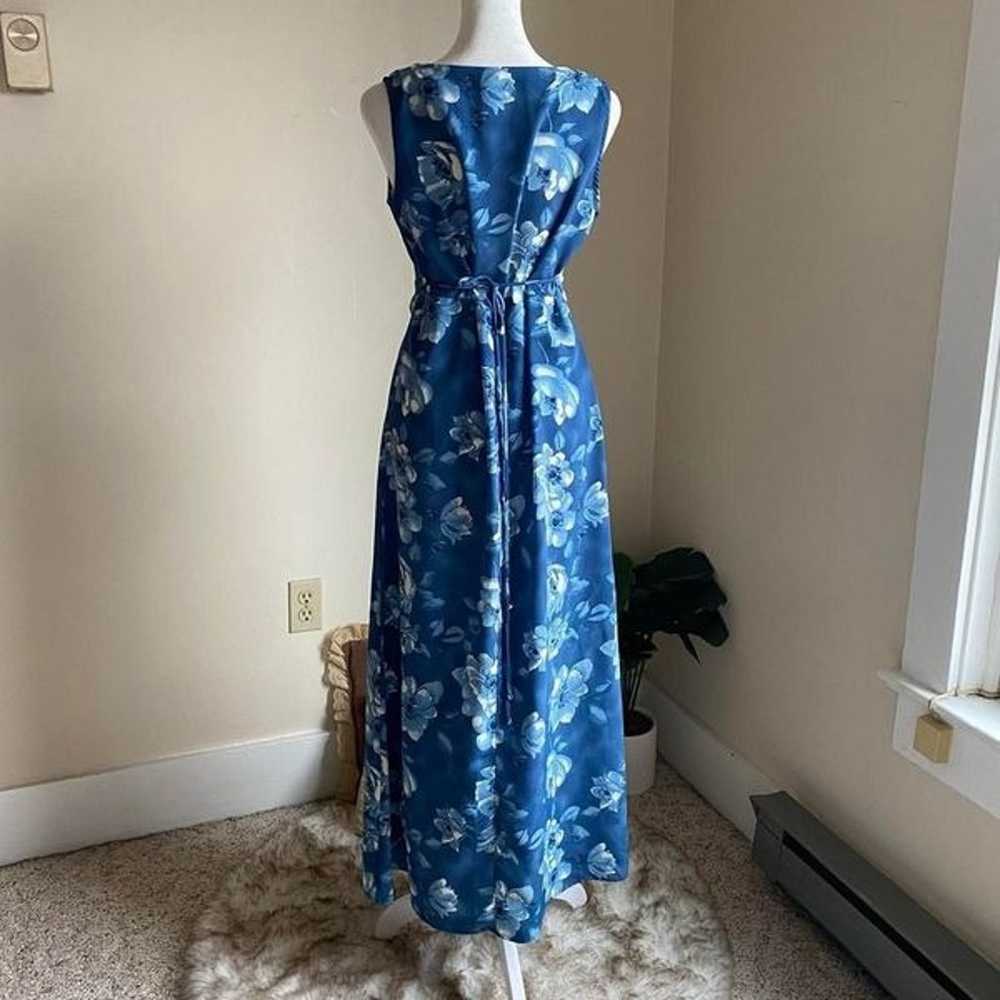 Vintage blue floral maxi dress - image 6