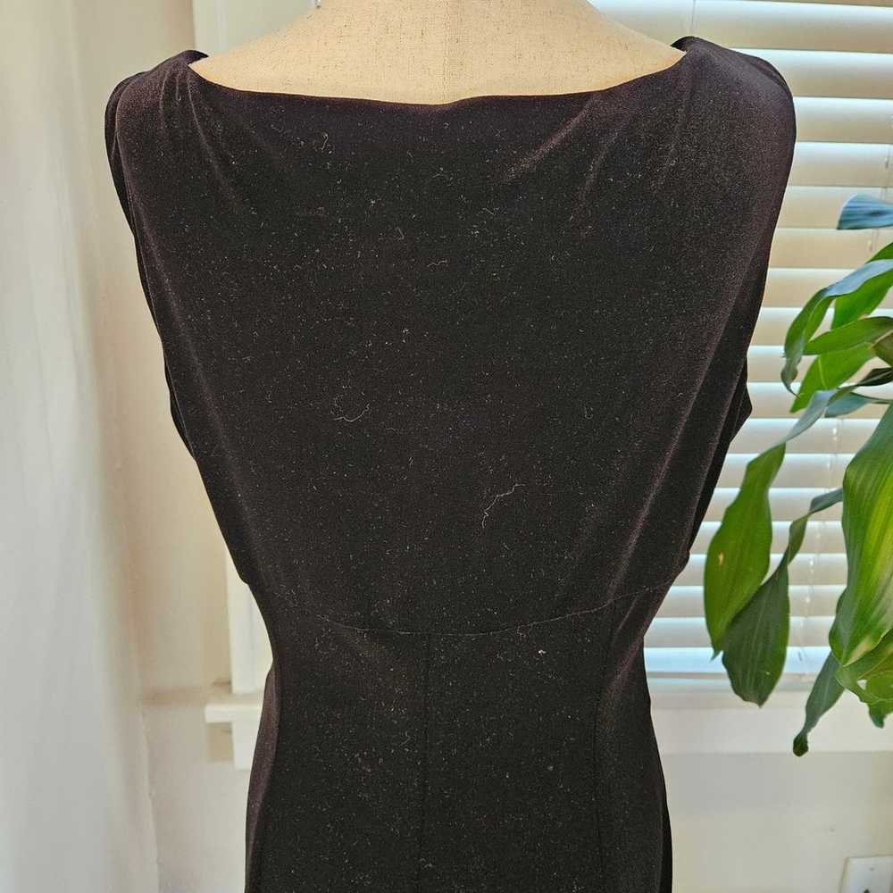 Vintage 90s Y2k Black Velvet Dress Midi Mini Baby… - image 6