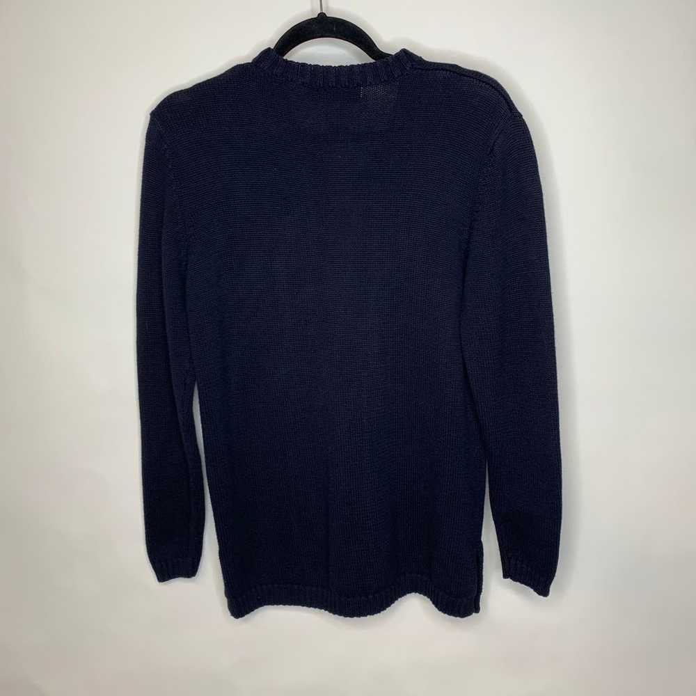 Casual Corner Blue Heavy Cotton Sweater V Neck Sz… - image 1