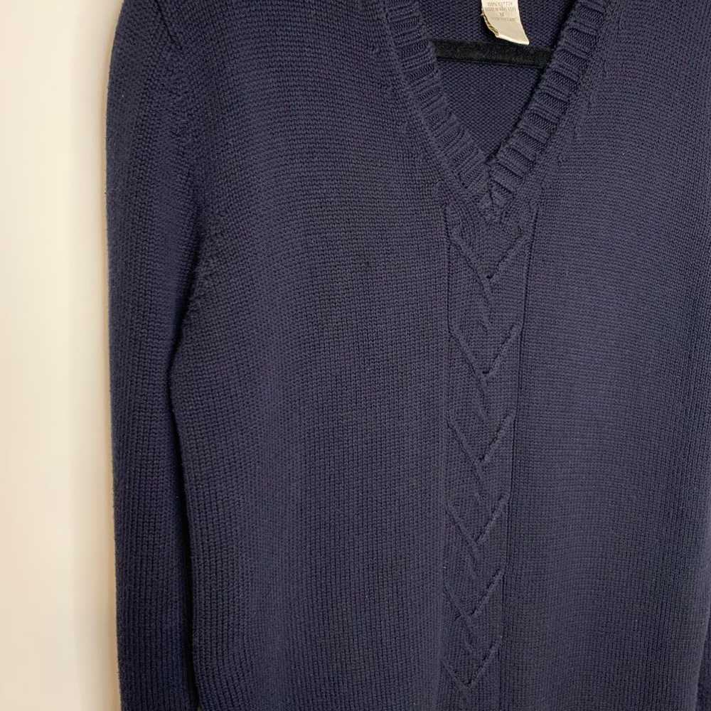 Casual Corner Blue Heavy Cotton Sweater V Neck Sz… - image 5