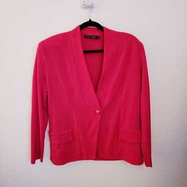 Misook Bright Pink Vintage Cardigan Jacket w/ Ove… - image 1