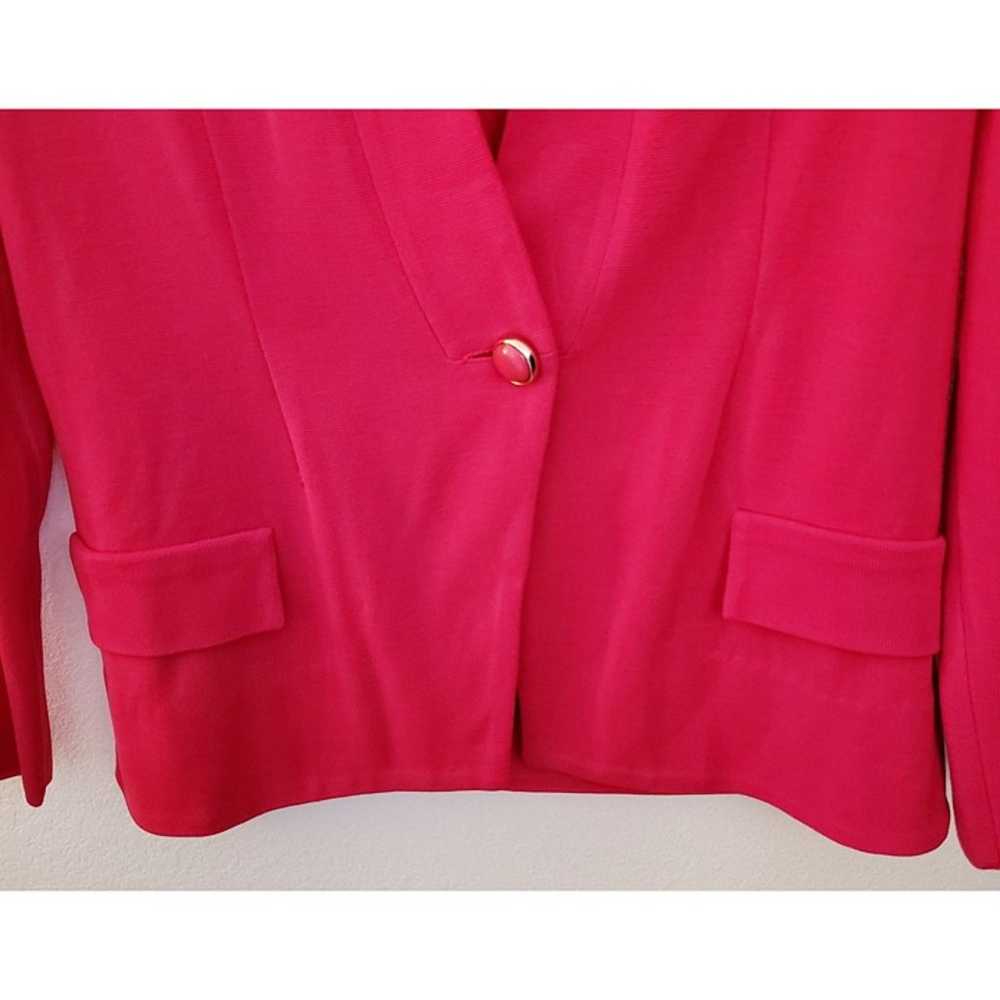 Misook Bright Pink Vintage Cardigan Jacket w/ Ove… - image 3