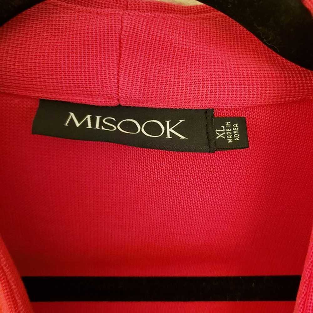 Misook Bright Pink Vintage Cardigan Jacket w/ Ove… - image 5