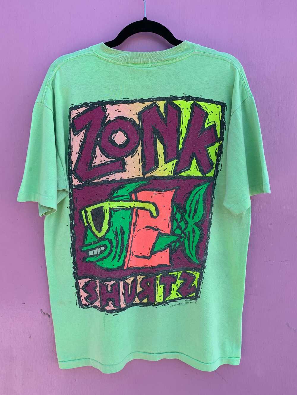 FADED 1990S ZONK SURFWEAR DAYGLOW SINGLE STITCH T… - image 2