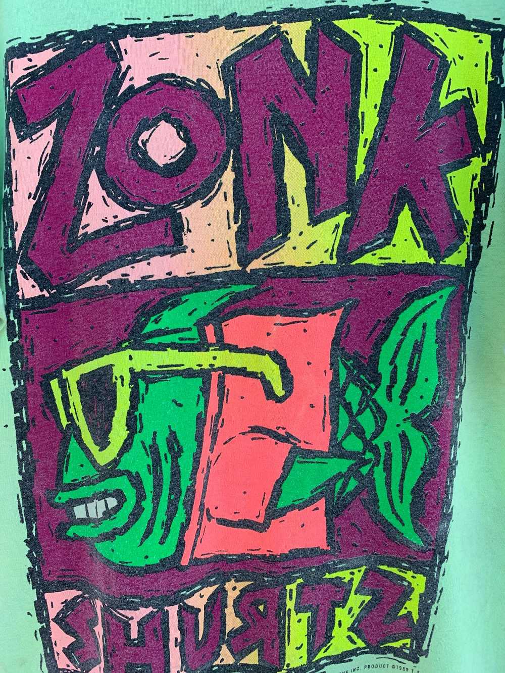 FADED 1990S ZONK SURFWEAR DAYGLOW SINGLE STITCH T… - image 4