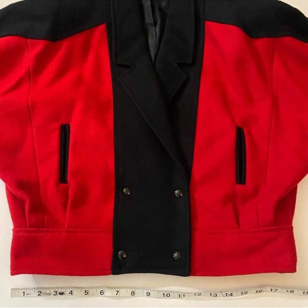 Vintage Mark Up Made in USA Red & Black Wool Blen… - image 8