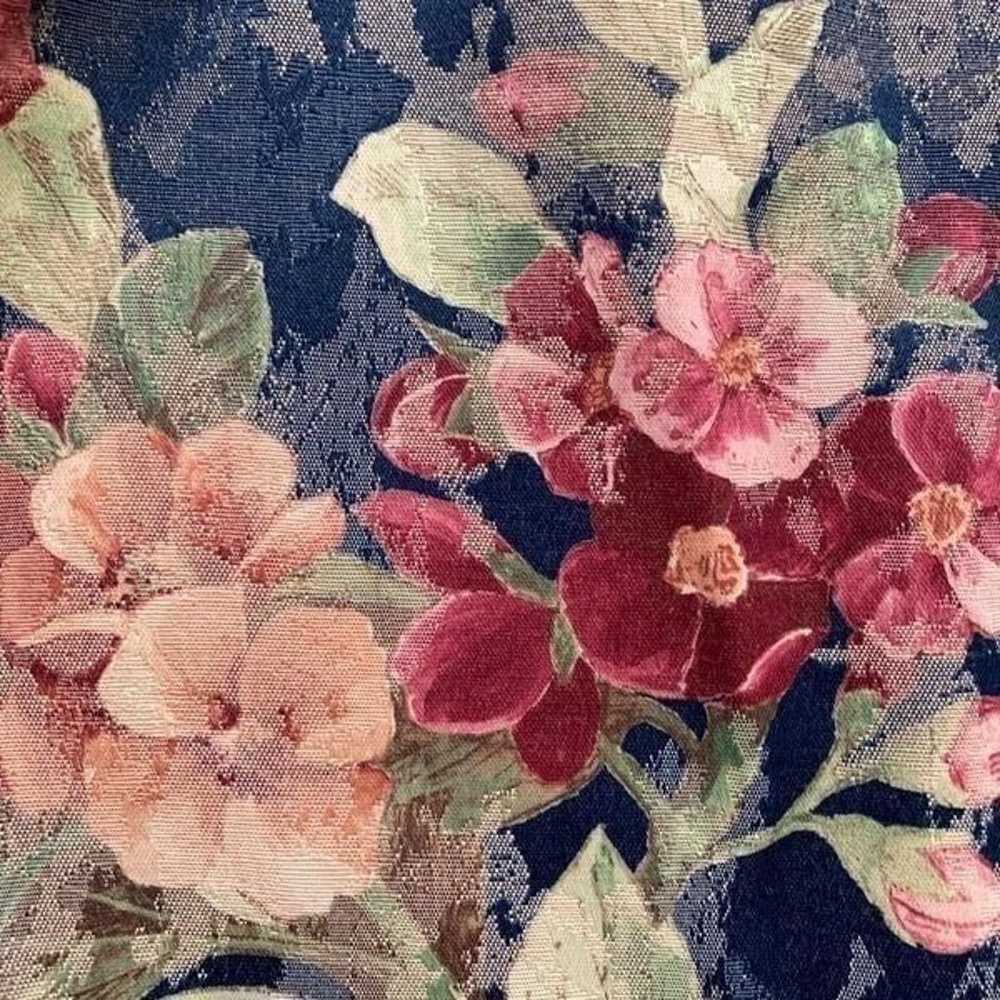 Vintage Blazer Jacket Navy Dark Floral Detail Box… - image 8