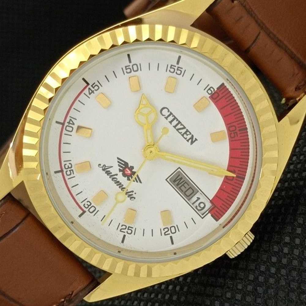 Vintage 1979 Citizen Automatic Mens Gold Watch W/… - image 1