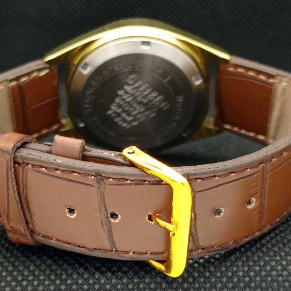 Vintage 1979 Citizen Automatic Mens Gold Watch W/… - image 2