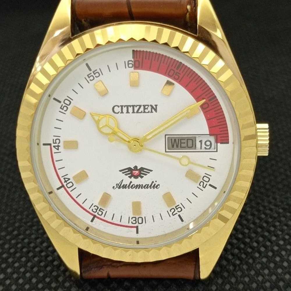 Vintage 1979 Citizen Automatic Mens Gold Watch W/… - image 3