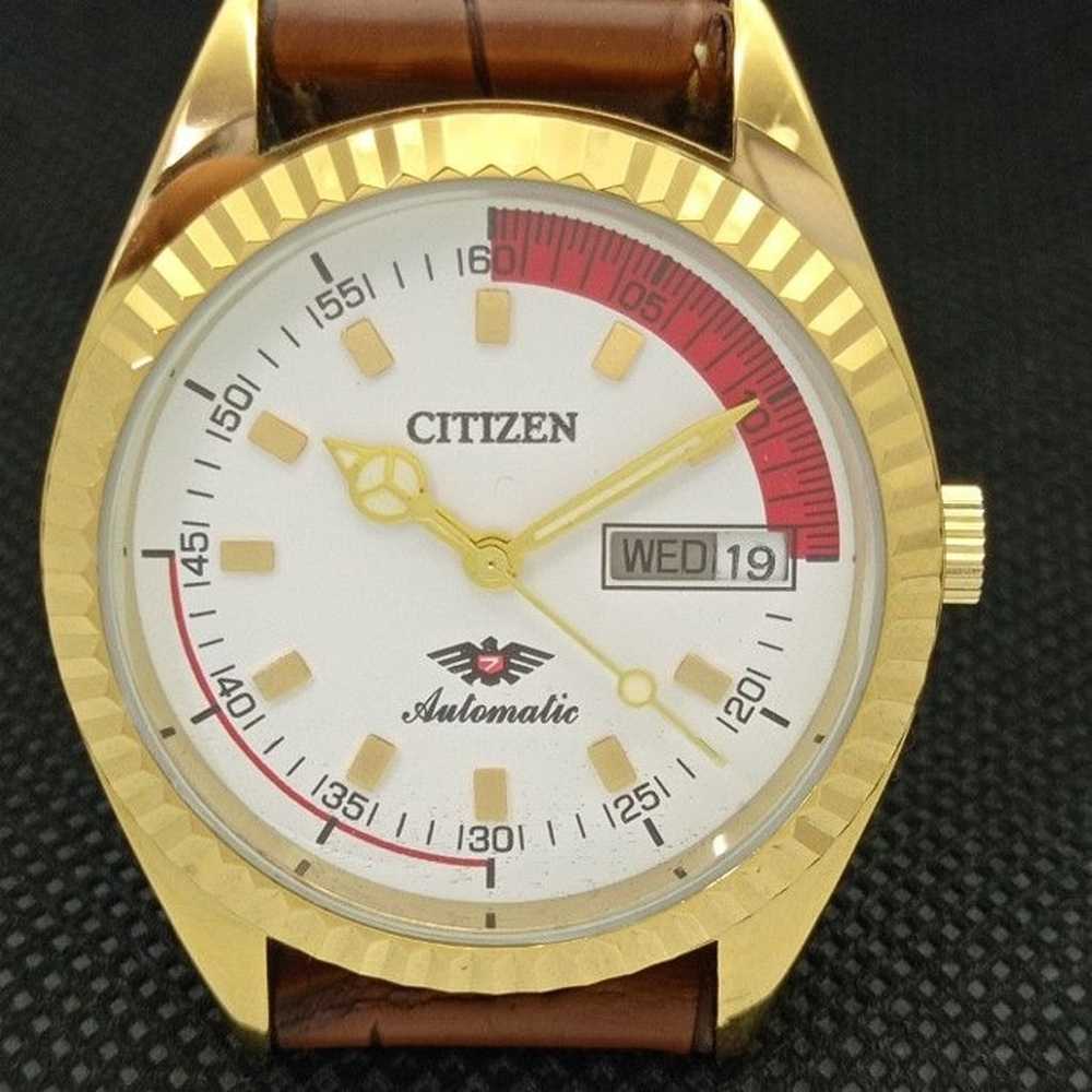 Vintage 1979 Citizen Automatic Mens Gold Watch W/… - image 4