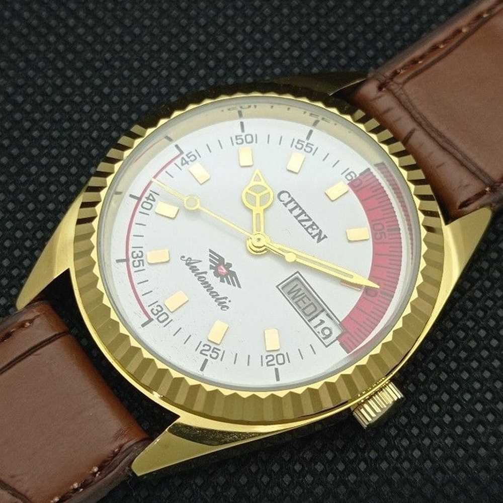 Vintage 1979 Citizen Automatic Mens Gold Watch W/… - image 6