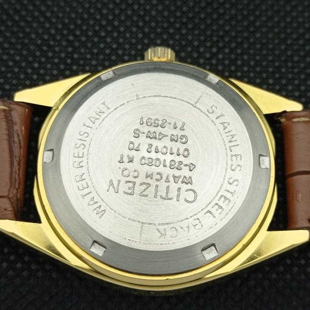Vintage 1979 Citizen Automatic Mens Gold Watch W/… - image 8