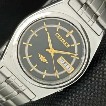 Vintage 1984 Citizen Automatic Mens Silver Watch … - image 1