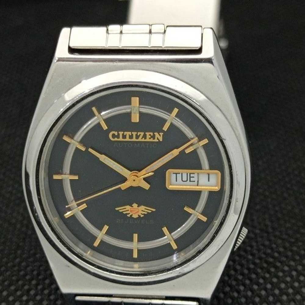 Vintage 1984 Citizen Automatic Mens Silver Watch … - image 3