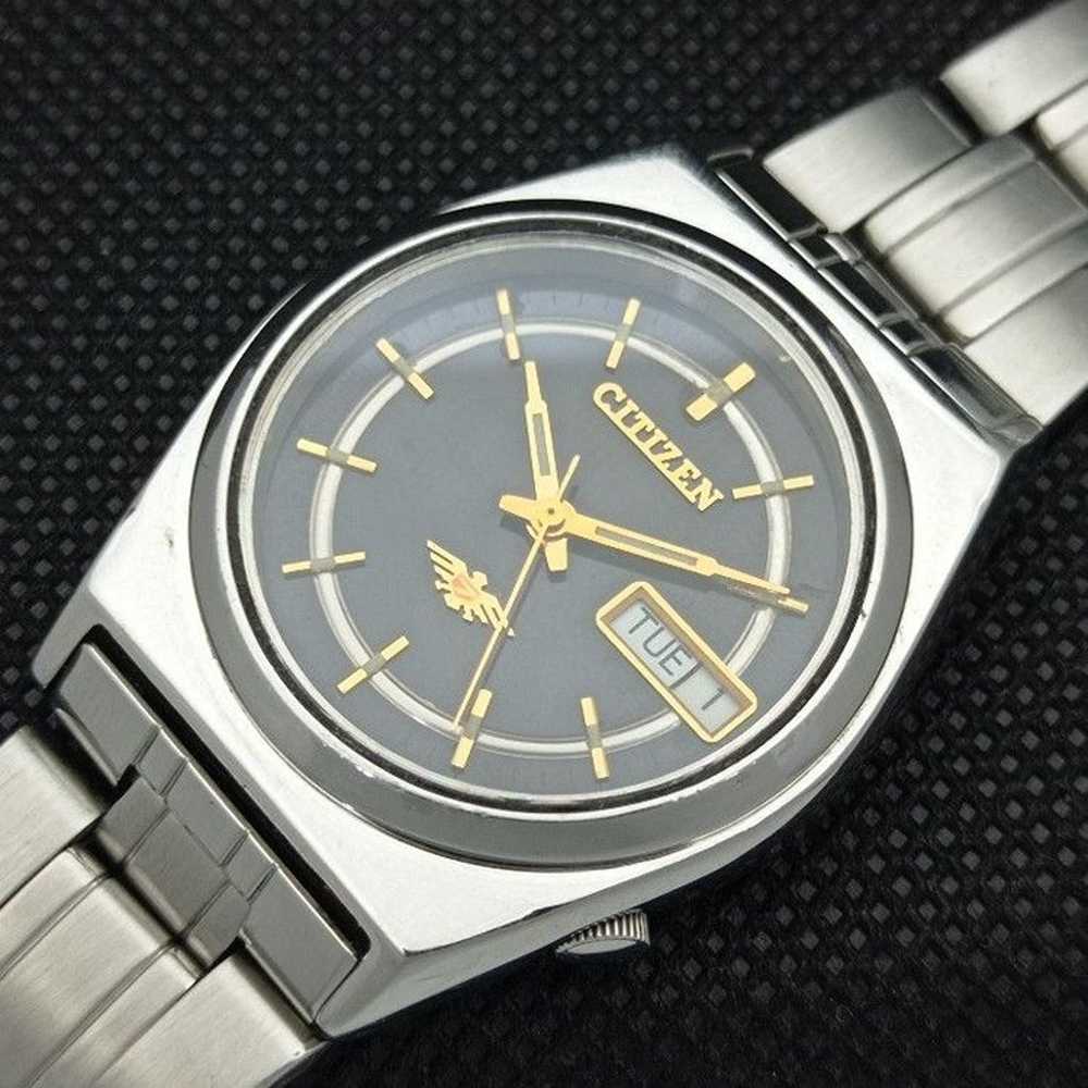 Vintage 1984 Citizen Automatic Mens Silver Watch … - image 6