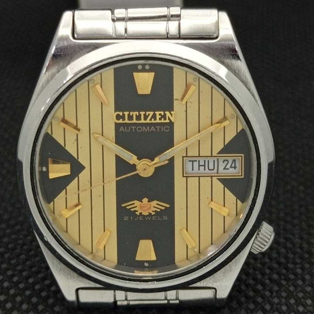 Vintage 1982 Citizen Automatic Mens Silver Watch … - image 4