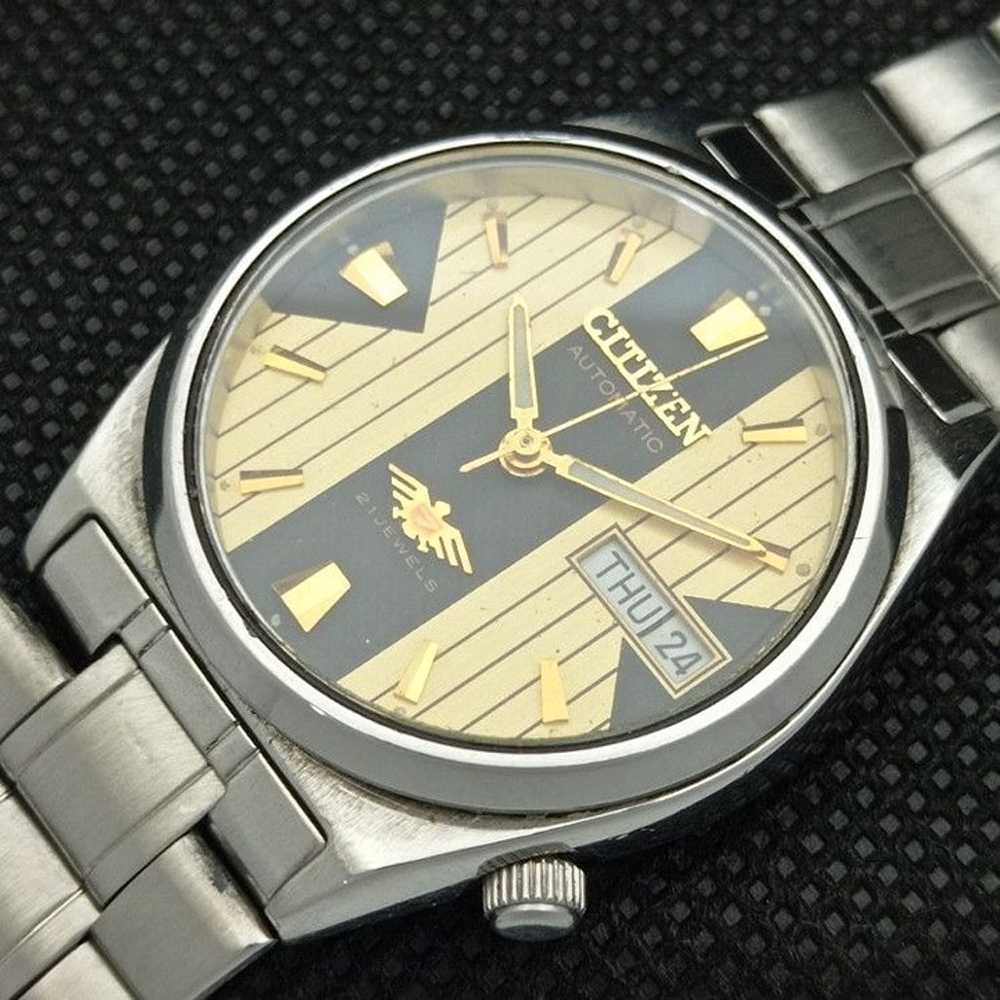Vintage 1982 Citizen Automatic Mens Silver Watch … - image 6