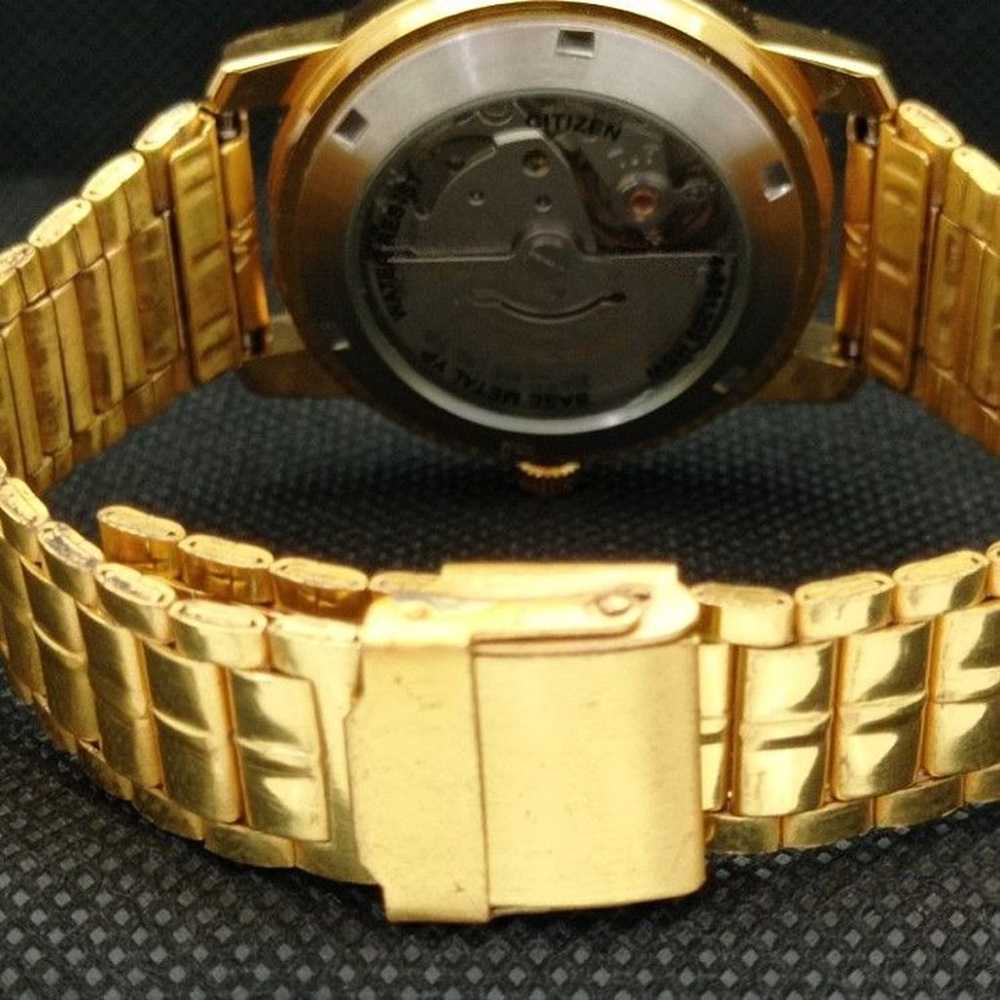 Vintage 1970 Citizen Automatic Mens Gold Watch W/… - image 2