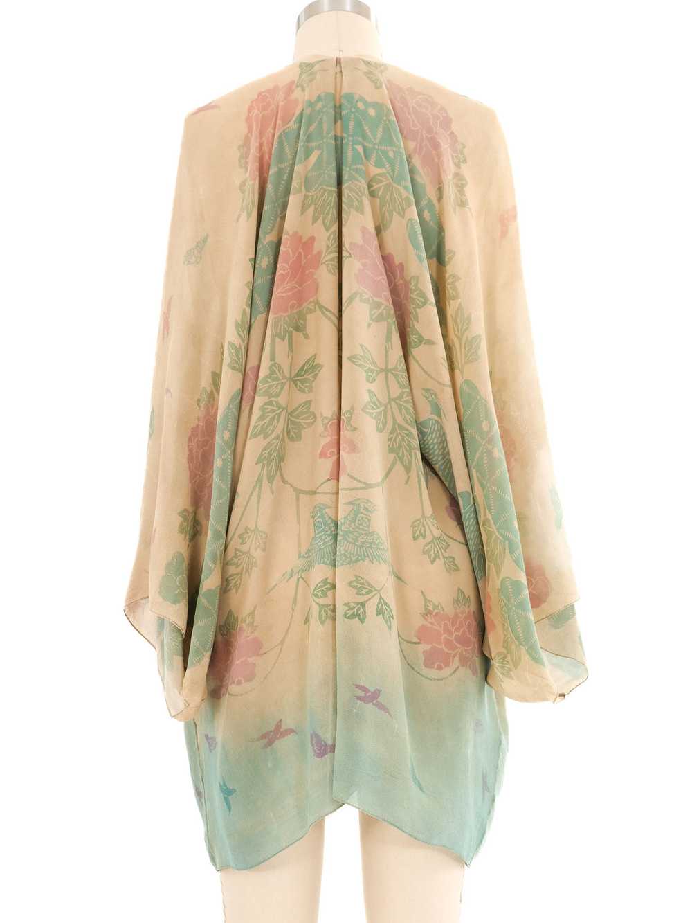 1920s Floral Silk Chiffon Kimono - image 4