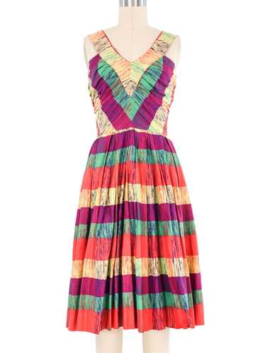 1950s Striped Brushstroke Day Dress