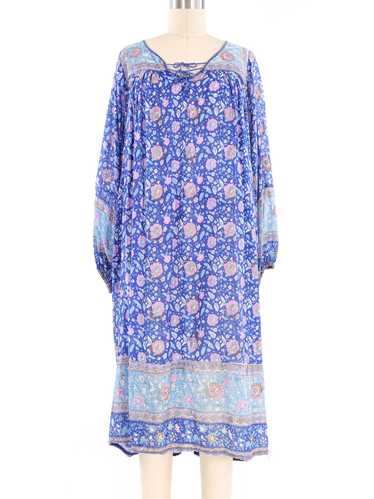 Indigo Cotton Gauze Indian Block Print Dress
