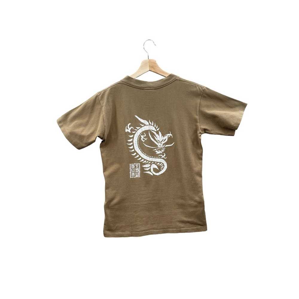 Vintage 1990's Stussy Distressed Olive Dragon Car… - image 2