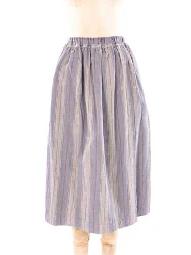 Issey Miyake Plantation Striped Midi Skirt
