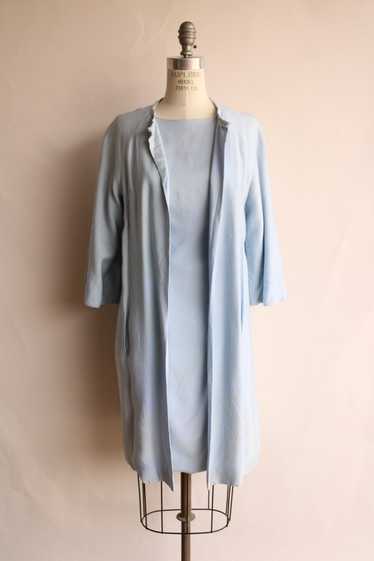 Vintage 1960s Emma Domb Pale Blue Dress with Matc… - image 1