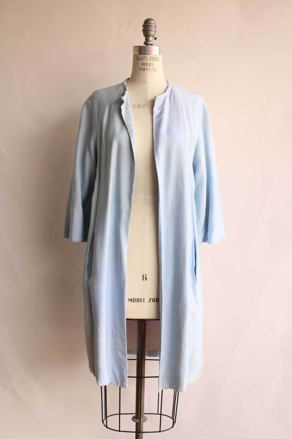 Vintage 1960s Emma Domb Pale Blue Dress with Matc… - image 2