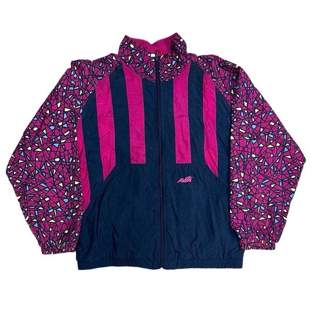 Vintage 80s 90s AVIA Zip Up Nylon TRACK Jacket - … - image 2