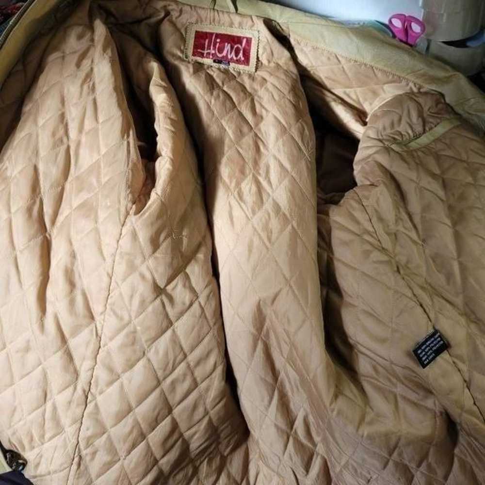 Vintage Hind Leather Tan 1970s Bomber Jacket Coat - image 12