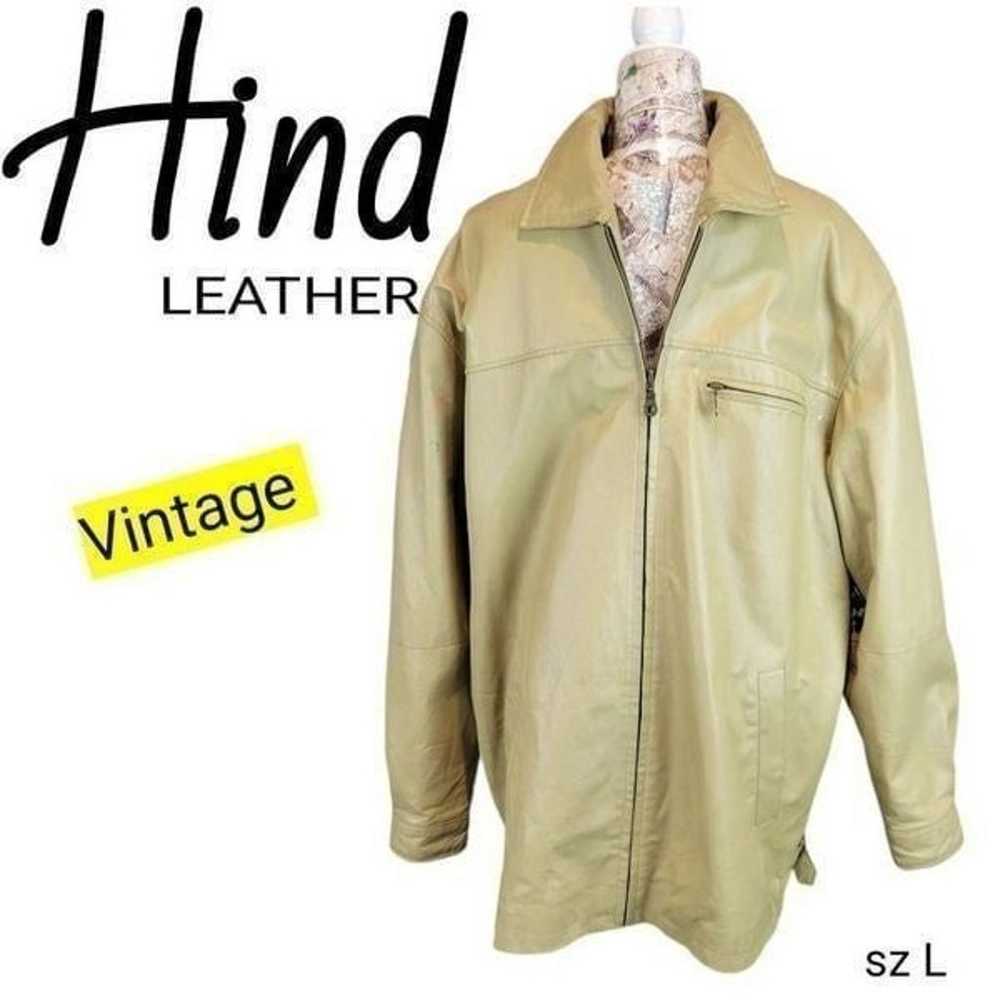 Vintage Hind Leather Tan 1970s Bomber Jacket Coat - image 1