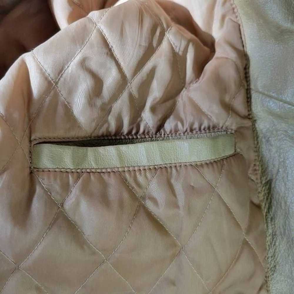 Vintage Hind Leather Tan 1970s Bomber Jacket Coat - image 6
