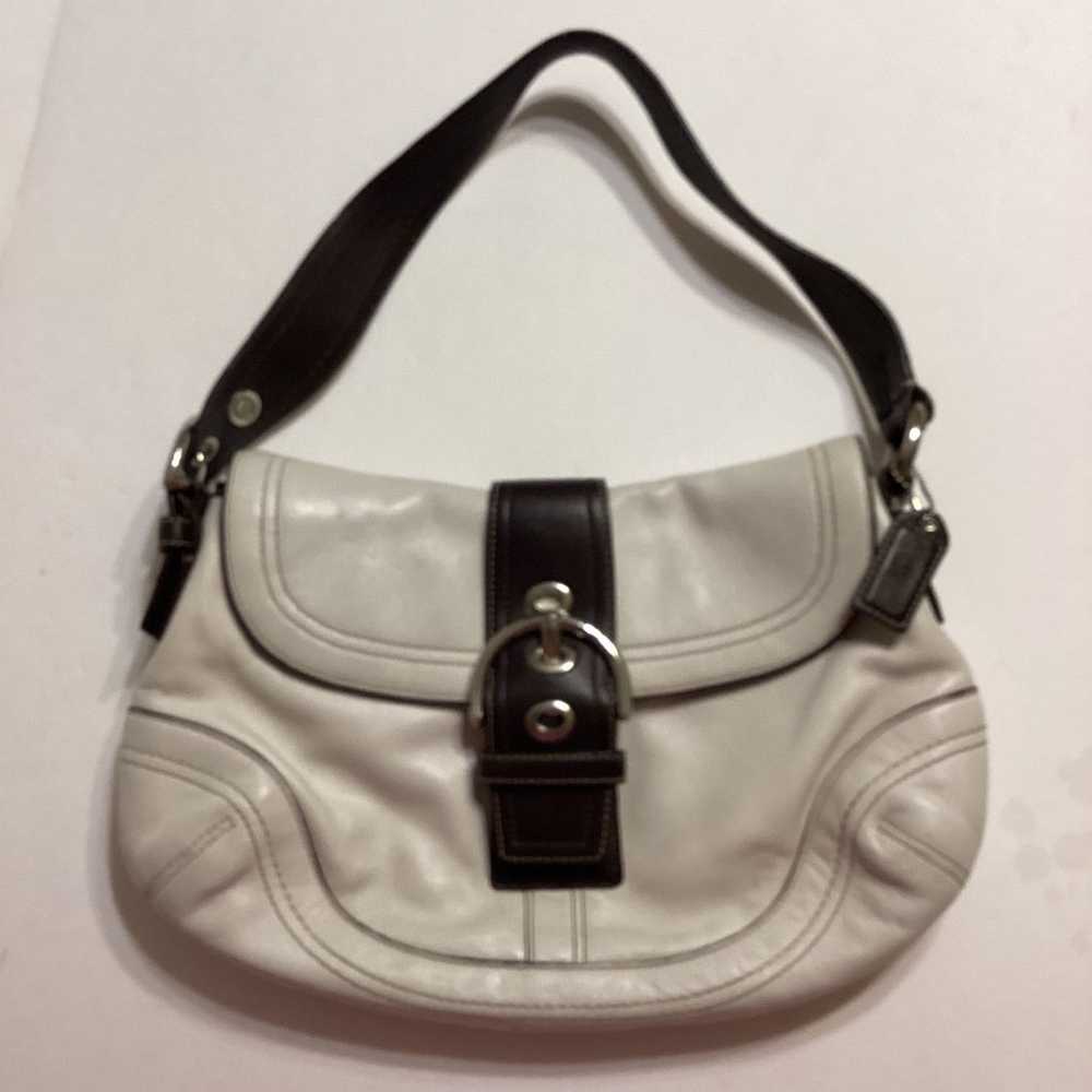Coach White  & Brown  Leather  Shoulder Bag - image 1