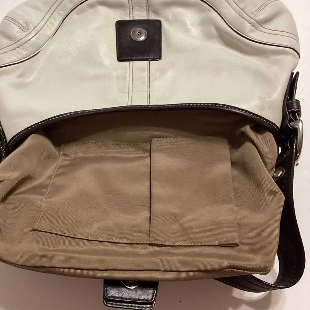 Coach White  & Brown  Leather  Shoulder Bag - image 3