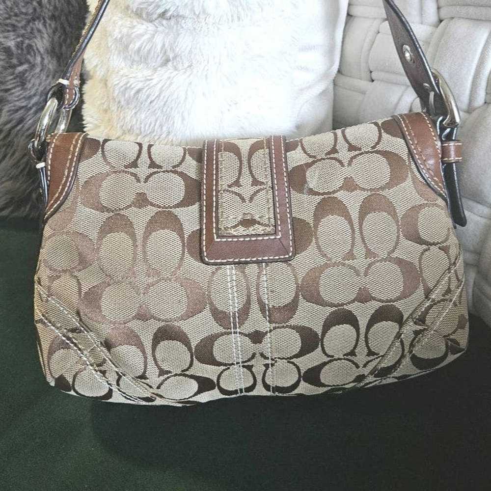 Brown Signature COACH handbag - image 3