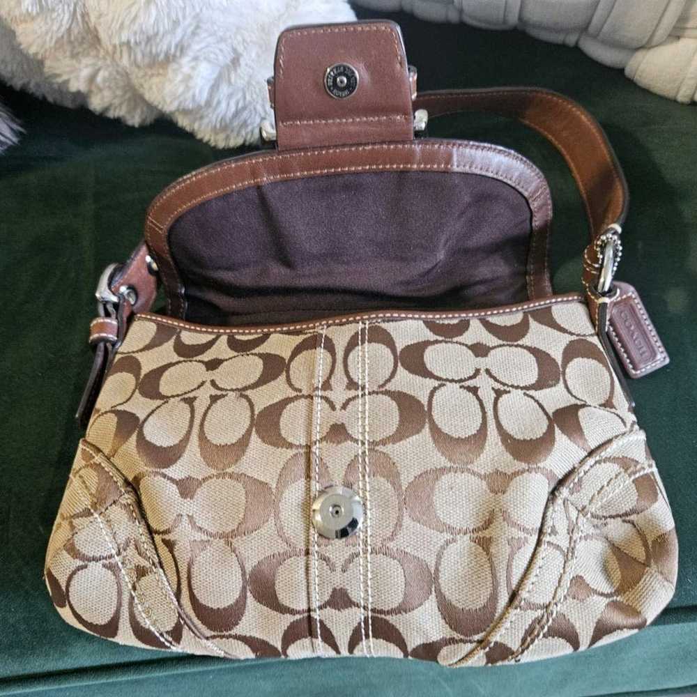 Brown Signature COACH handbag - image 6