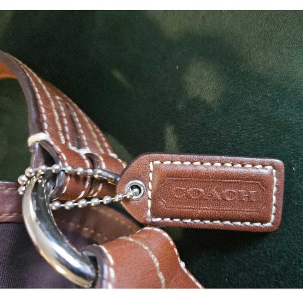 Brown Signature COACH handbag - image 9