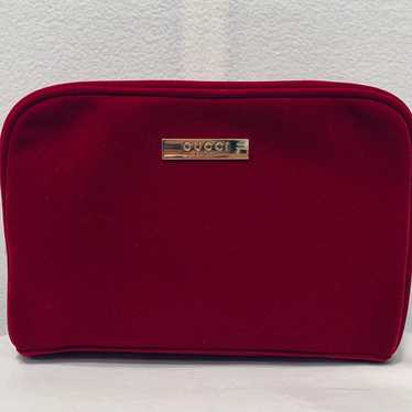 NWOT GUCCI Red Velvet Parfums Bag Cosmetic Case T… - image 1
