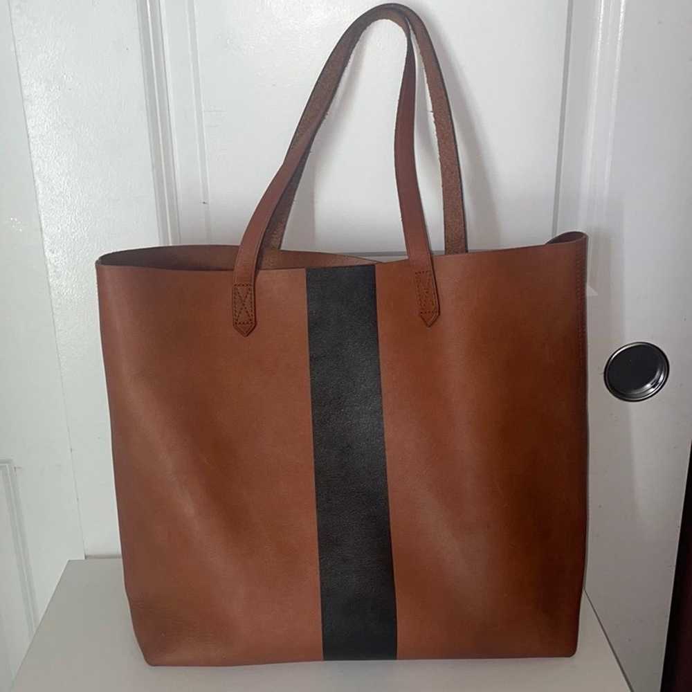 Madewell The Paintstripe Transport Tote Genuine L… - image 2