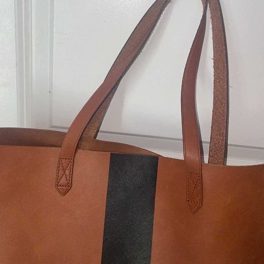 Madewell The Paintstripe Transport Tote Genuine L… - image 3