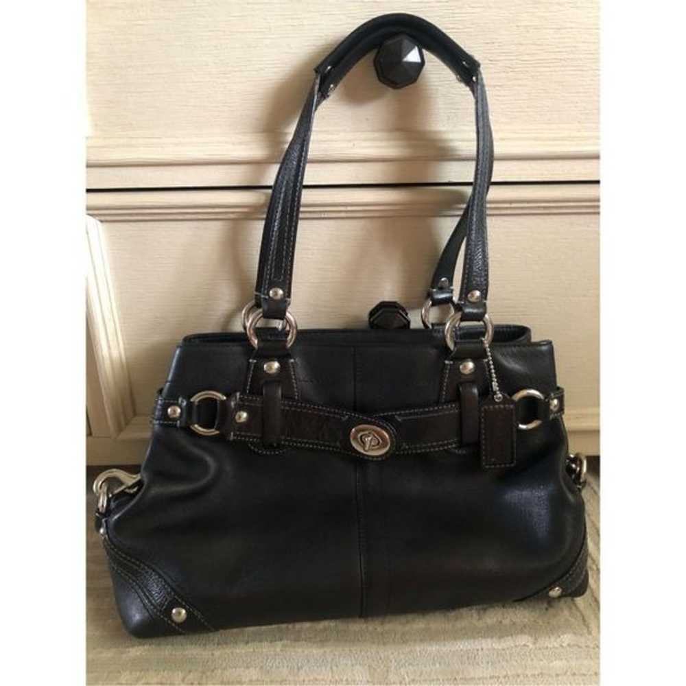 Coach 13236 Carly Black Leather Silver Accents Ca… - image 1