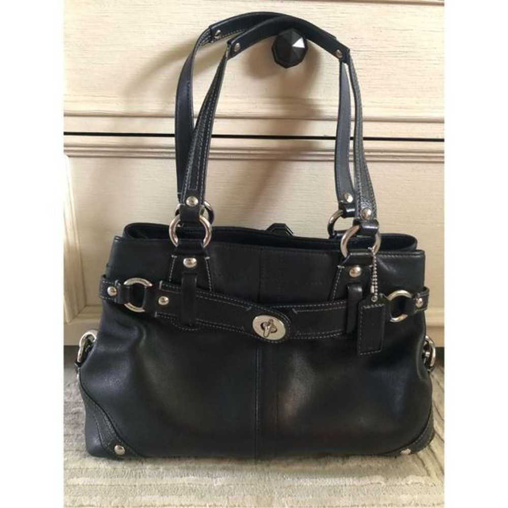Coach 13236 Carly Black Leather Silver Accents Ca… - image 2