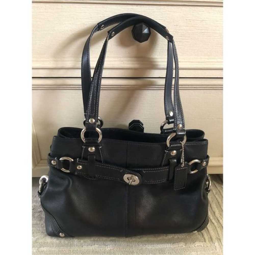 Coach 13236 Carly Black Leather Silver Accents Ca… - image 3